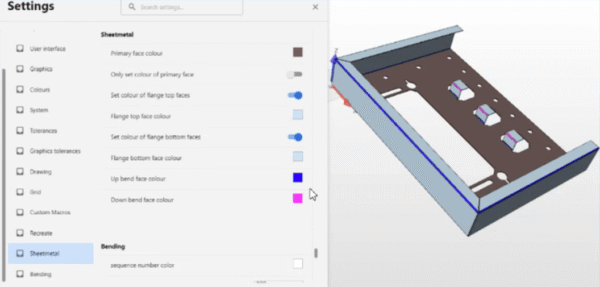 Sheet metal setting Sheet metal setting